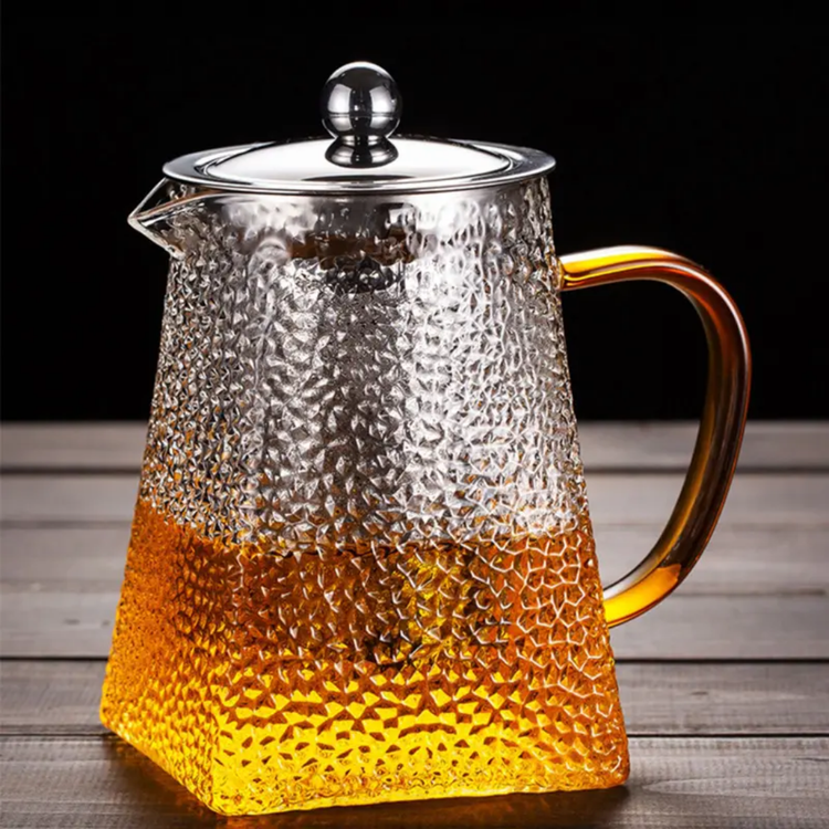 قوری پیرکس برفی دسته عسلی