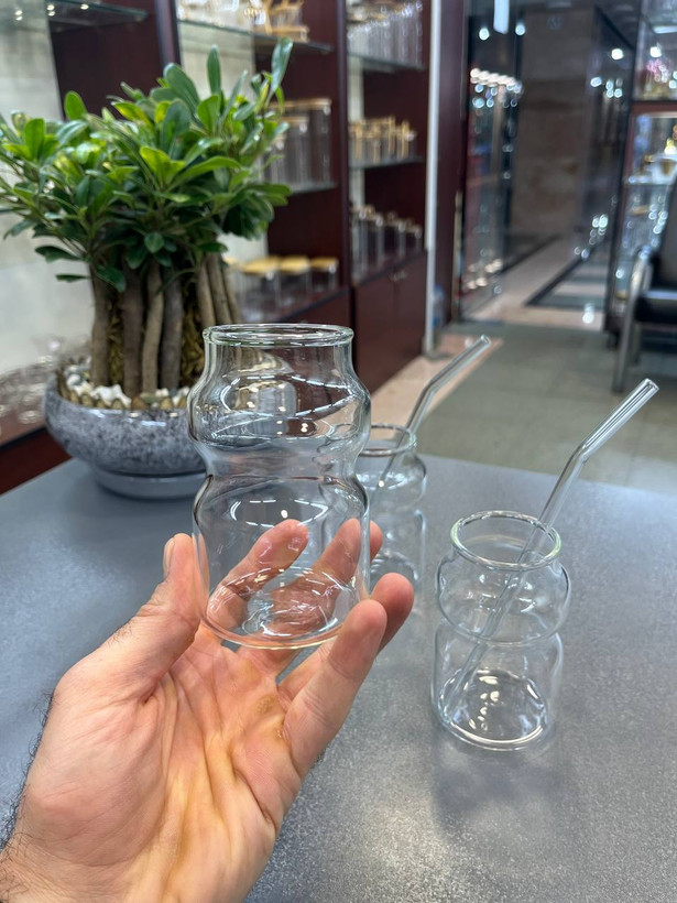 لیوان پیرکس اسموتی طرح دار(تک جعبه)