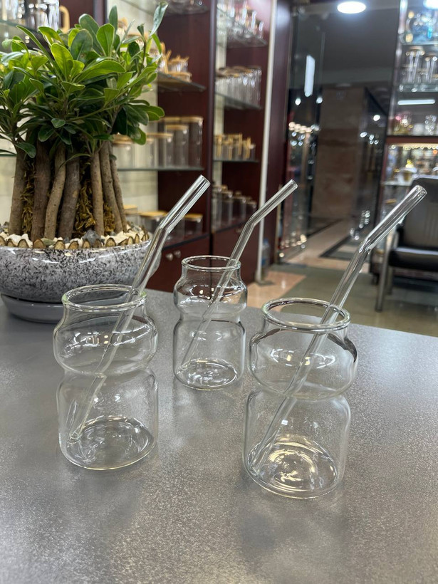 لیوان پیرکس اسموتی طرح دار(تک جعبه)