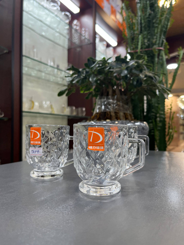 فنجان بلور DELI طرحدار (دست ۶ عددی)