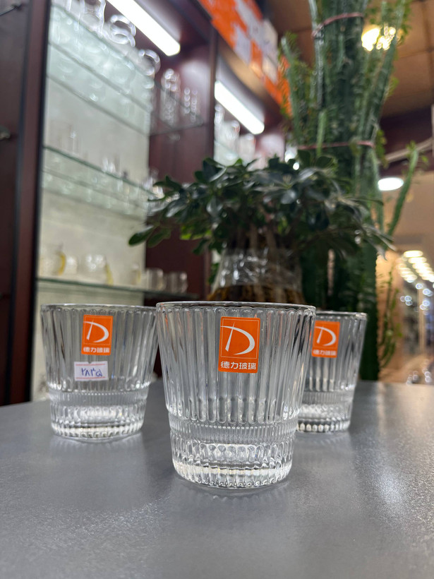 نیم لیوان بلور DELI راه راه (دست ۶ عددی)