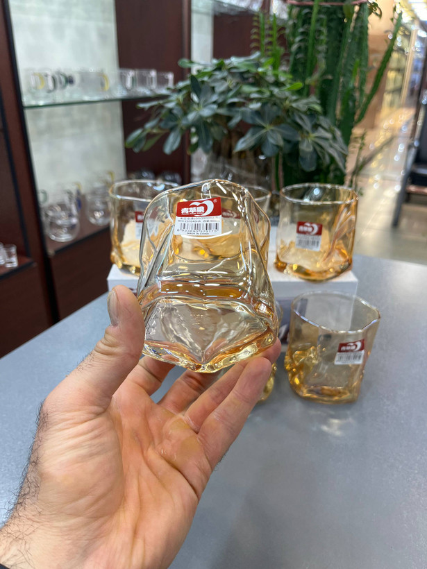 لیوان بلور دفرمه شامپاینی دلی DELI(دست ۶ عددی)