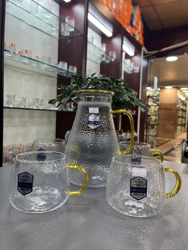 پارچ و لیوان پیرکس برفی برند دلیDeli