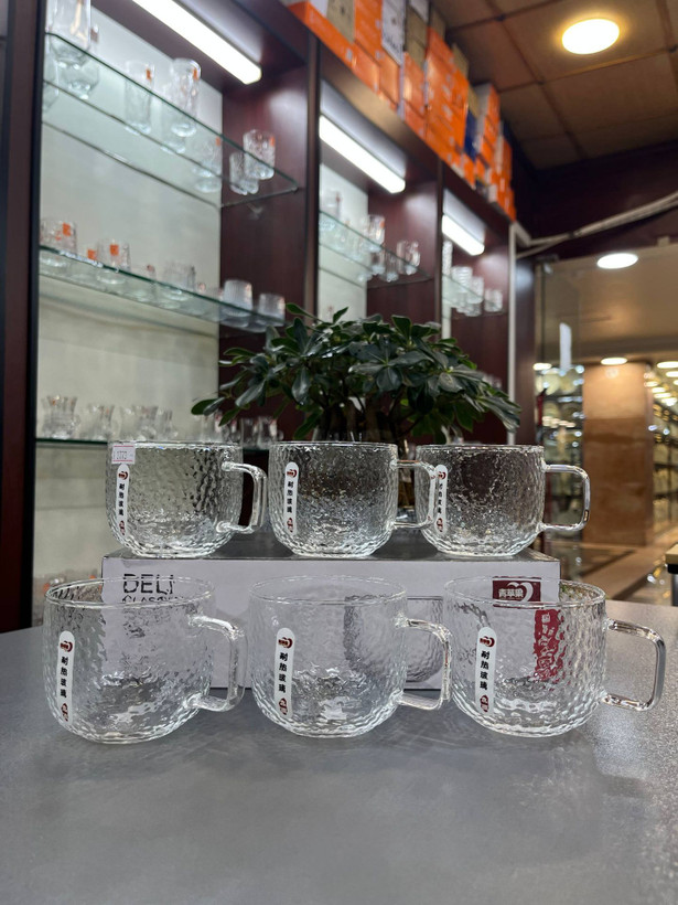 لیوان پیرکس برفی ساده دلی DELI(دست ۶ عددی)