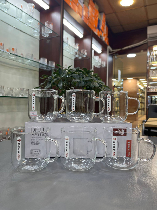 لیوان پیرکس تپل ساده دلیDELI(دست ۶ عددی)